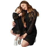 Mutter Tochter Kleid Fließend mit Pompons