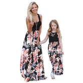 Mutter Tochter Kleid mit Blumenmuster