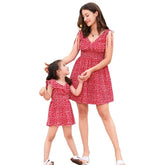 Mutter Tochter Kleid mit Punkten