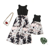 Mutter Tochter Kleid Schwarz