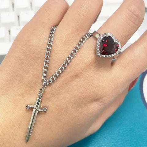 Armbandring für Pärchen Schwert Herz