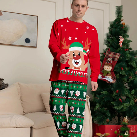 Familie Weihnachtspyjamas – Rentier-Muster