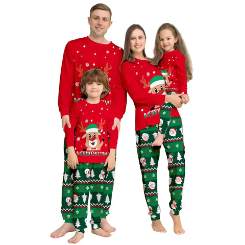 Familie Weihnachtspyjamas – Rentier-Muster