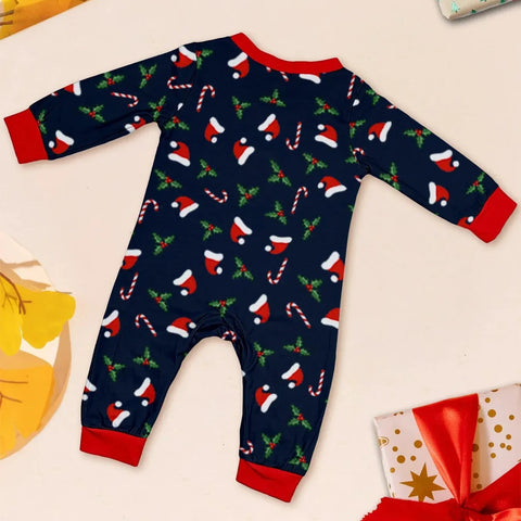 Familien Schlafanzug Weihnachten Marineblau