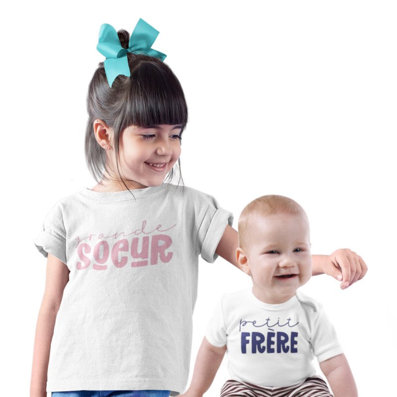 Familien T-Shirts Große Schwester Kleiner Bruder