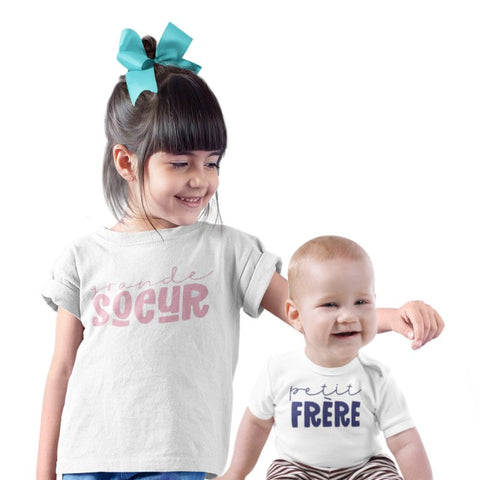 Familien T-Shirts Große Schwester Kleiner Bruder