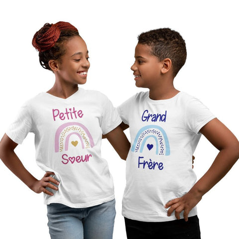Familien T-Shirts Großer Bruder Kleine Schwester