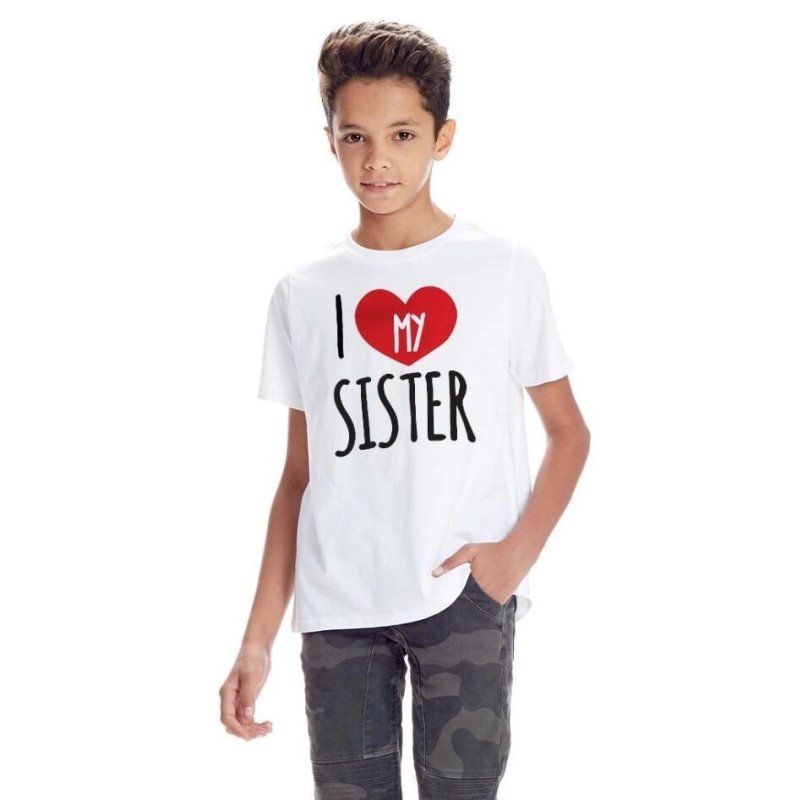 Familien T-Shirts Ich liebe meine Schwester / meinen Bruder