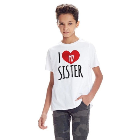 Familien T-Shirts Ich liebe meine Schwester / meinen Bruder