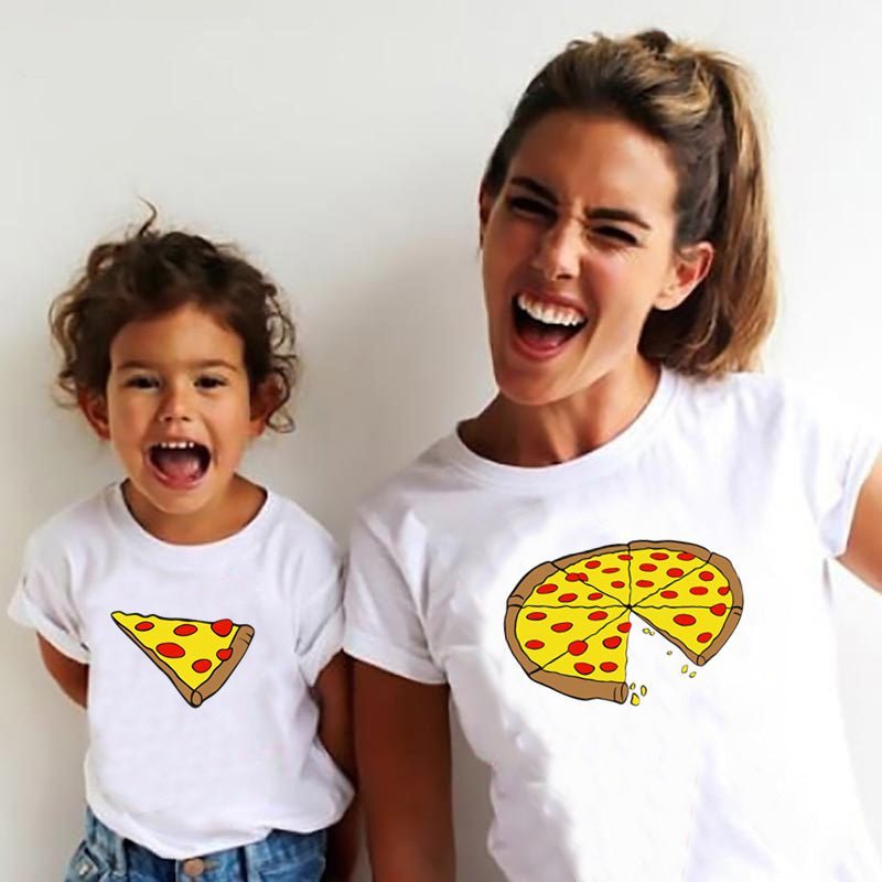 Familien T-Shirts Vater Sohn Pizza