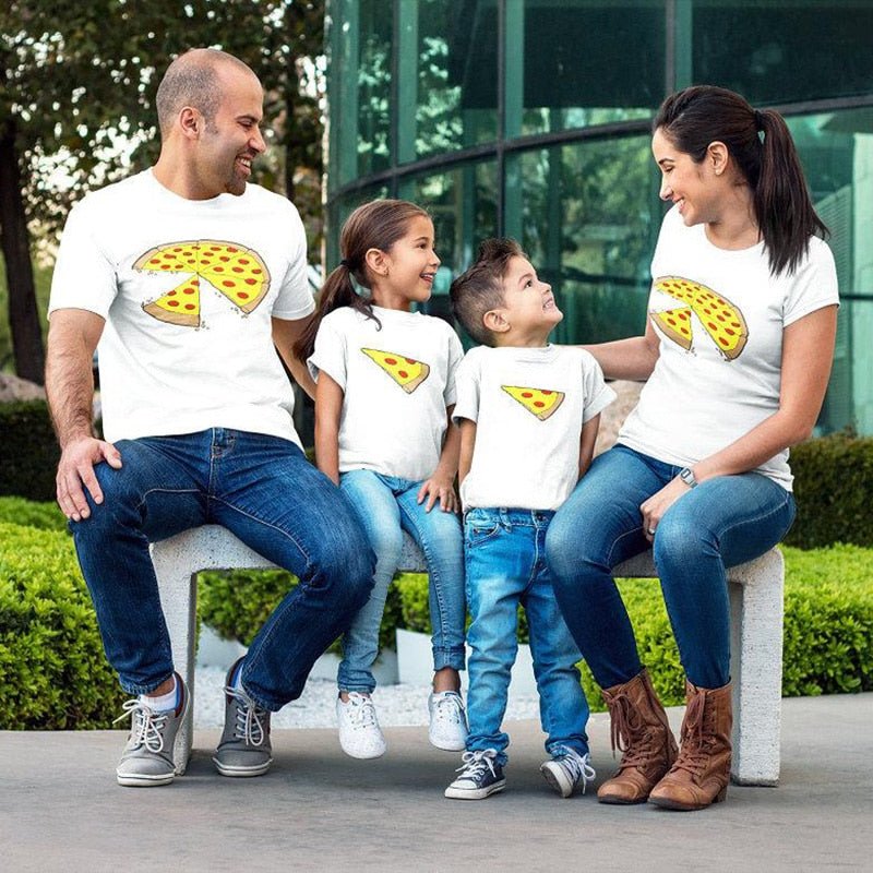 Familien T-Shirts Vater Sohn Pizza