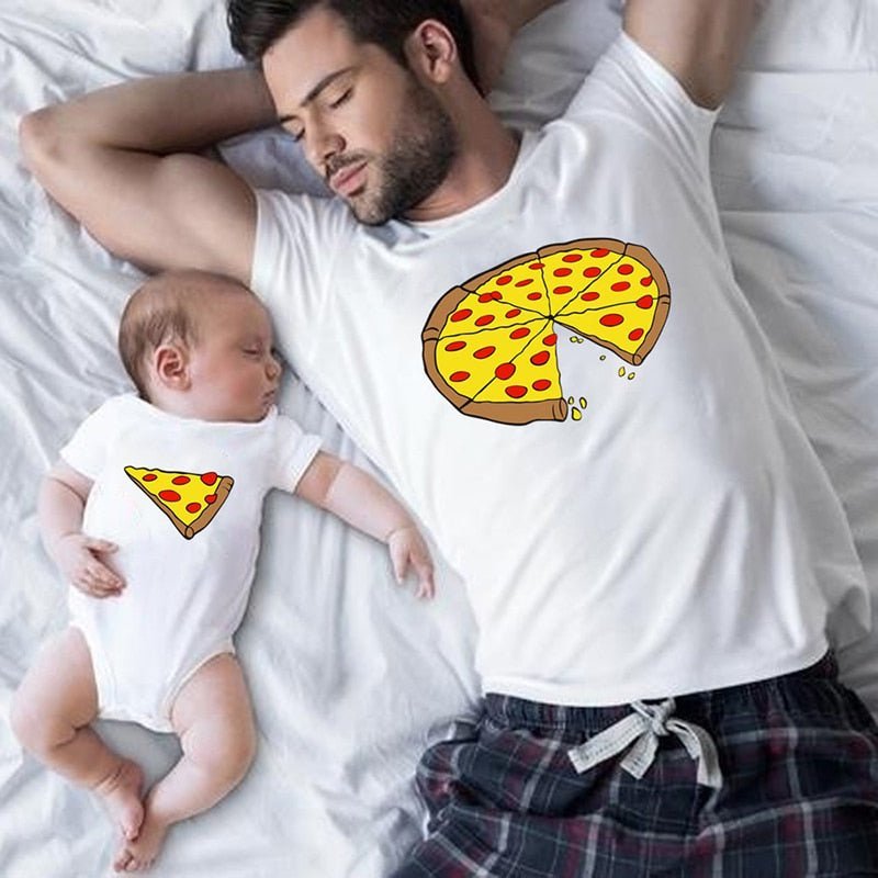 Familien T-Shirts Vater Sohn Pizza