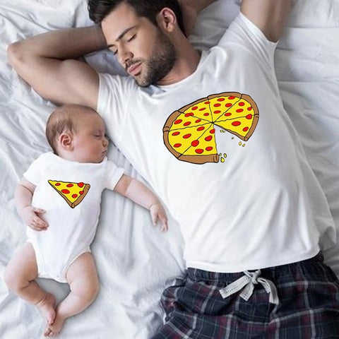 Familien T-Shirts Vater Sohn Pizza