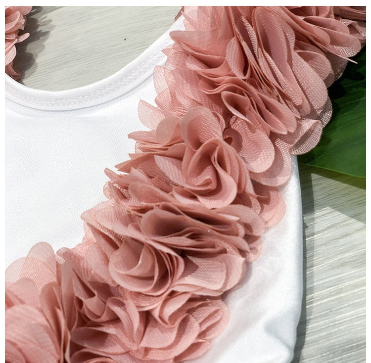 Family Badeanzug mit Rückenausschnitt und 3D-Blumen