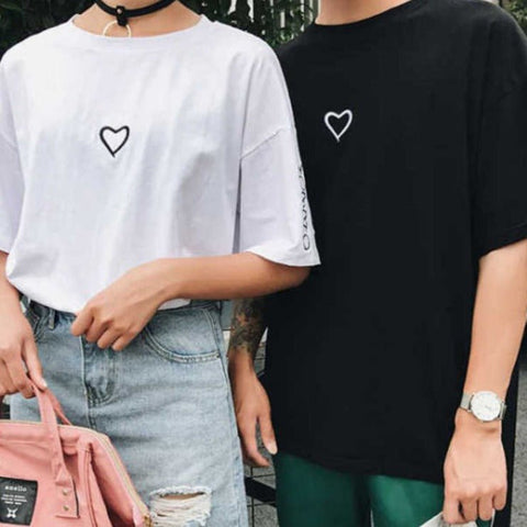 Freundschafts T-Shirts Femme Petit Coeur