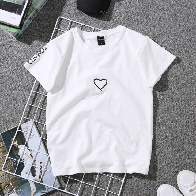 Freundschafts T-Shirts Femme Petit Coeur