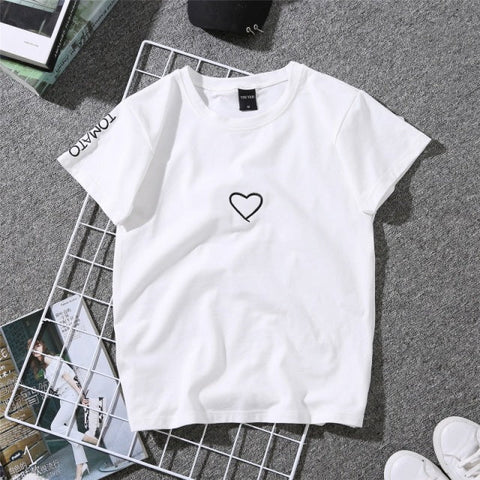 Freundschafts T-Shirts Femme Petit Coeur