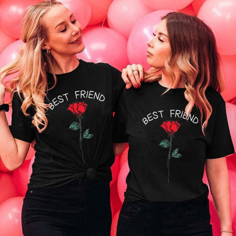 Freundschafts T-Shirts mit einer Rose für Frauen