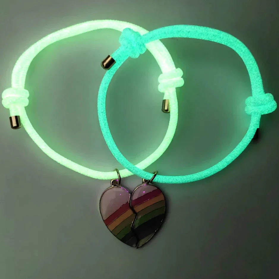 Freundschaftsarmbänder für 2 Personen Regenbogenherz