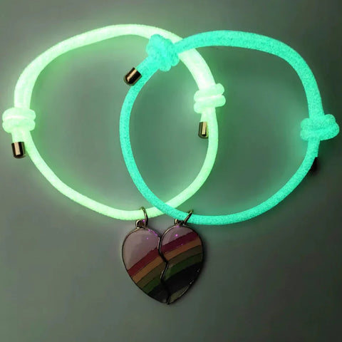 Freundschaftsarmbänder für 2 Personen Regenbogenherz