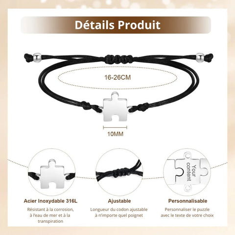 Freundschaftsarmbänder Personalisierbares Puzzle (2 bis 5 Teile)