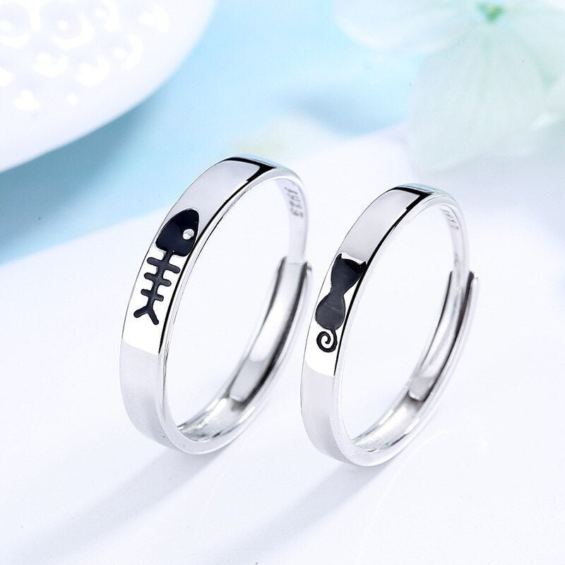 Freundschaftsringe Katze/Fisch (Für 2)