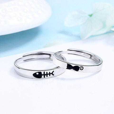 Freundschaftsringe Katze/Fisch (Für 2)