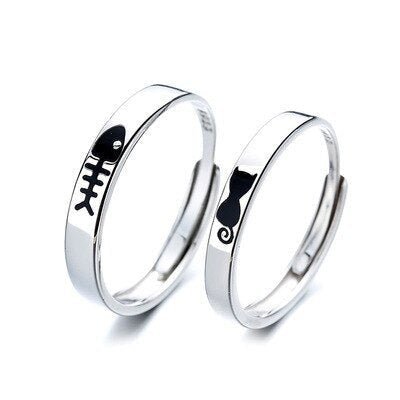 Freundschaftsringe Katze/Fisch (Für 2)