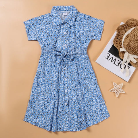 Mutter Tochter Kleid Blümchenmuster Hemd