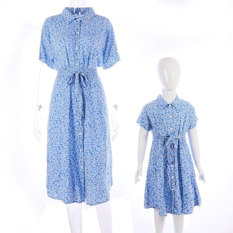 Mutter Tochter Kleid Blümchenmuster Hemd