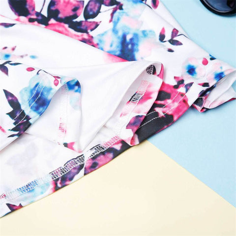 Mutter Tochter Kleid Bordeaux mit Blumenmuster