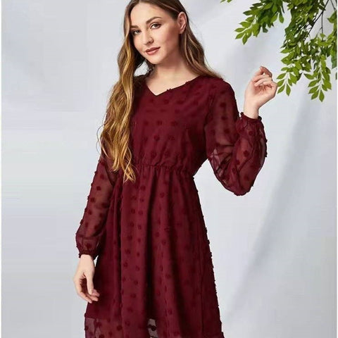 Mutter Tochter Kleid Fließend mit Pompons