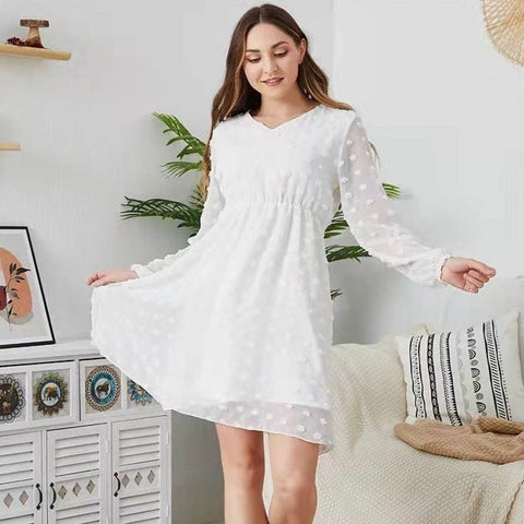 Mutter Tochter Kleid Fließend mit Pompons