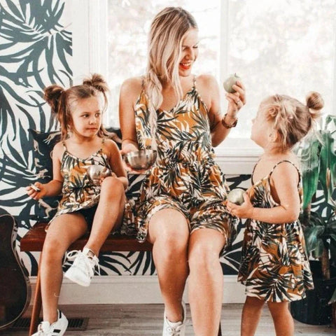 Mutter Tochter Kleid Frauen und Mädchen für den Wald