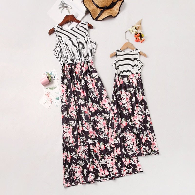 Mutter Tochter Kleid Lang