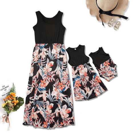 Mutter Tochter Kleid mit Blumenmuster