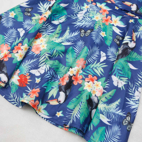 Mutter Tochter Kleid mit Blumenmuster Bardot