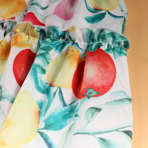 Mutter Tochter Kleid mit Früchten