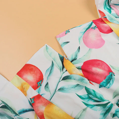 Mutter Tochter Kleid mit Früchten