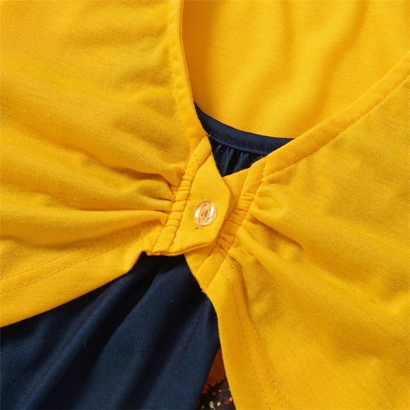 Mutter Tochter Kleid mit Sonnenblumenmuster