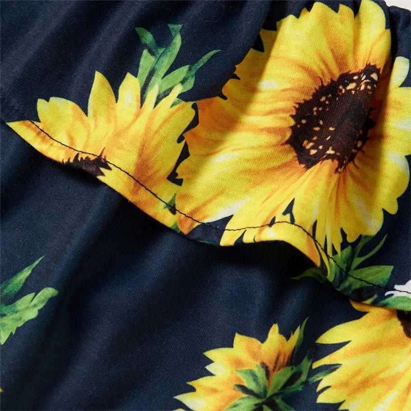 Mutter Tochter Kleid mit Sonnenblumenmuster