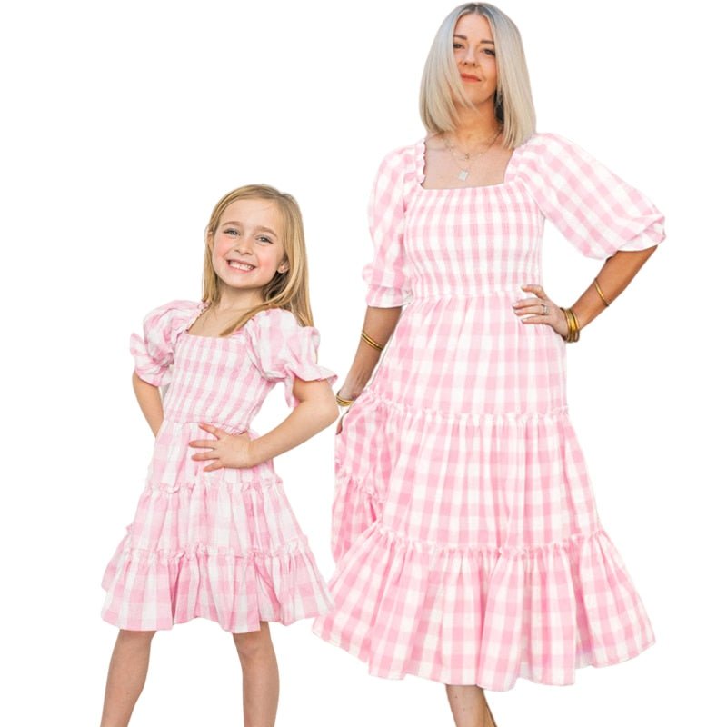 Mutter Tochter Kleid Retro