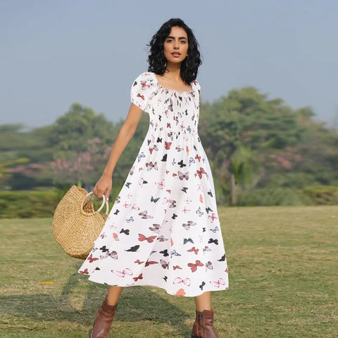 Mutter Tochter Kleid Schmetterling