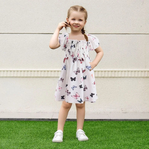 Mutter Tochter Kleid Schmetterling