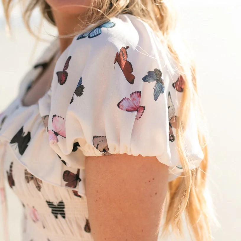 Mutter Tochter Kleid Schmetterling