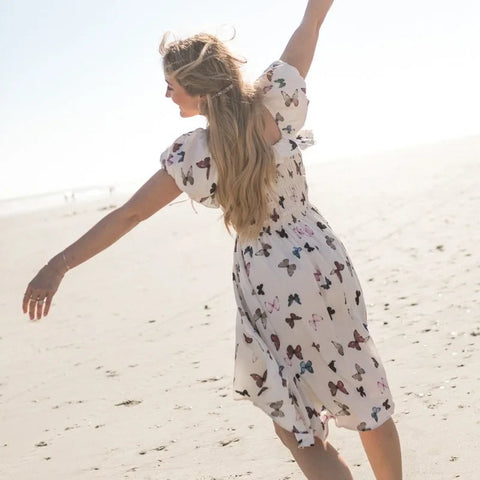 Mutter Tochter Kleid Schmetterling