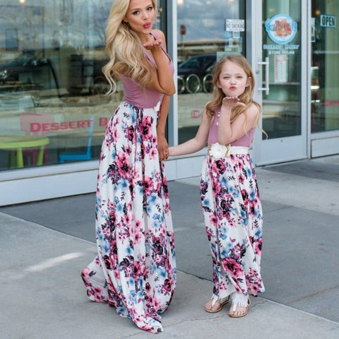 Mutter Tochter Kleid Vintage