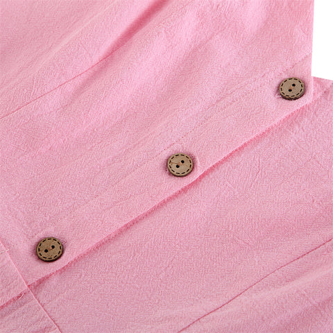 Mutter Tochter Kleid Vorne geknöpft fließend