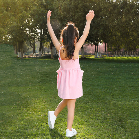 Mutter Tochter Kleid Vorne geknöpft fließend