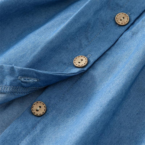 Mutter Tochter Kleid Vorne geknöpft fließend